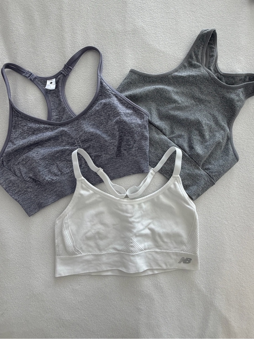 Women’s sports bras - Set of 3, FP Movement, New Balance & Yogalicious